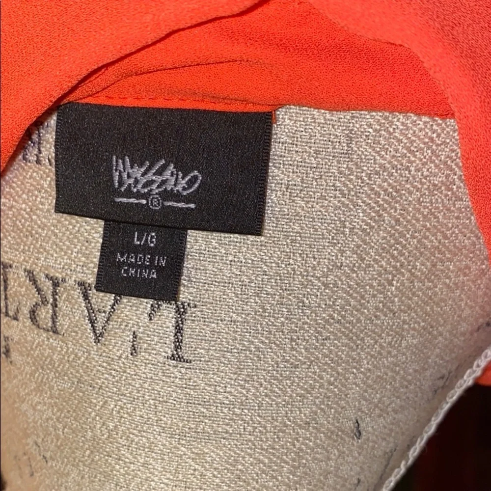 Mossimo Sleeveless long buttonup collared orange L​ - Picture 5 of 5
